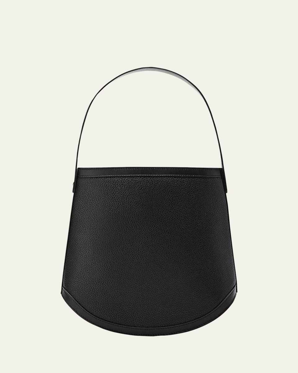 Large Zip Leather Bucket Bag